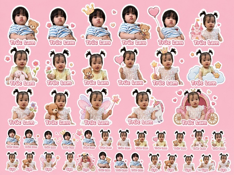 Sticker và nhãn dán có hình bé