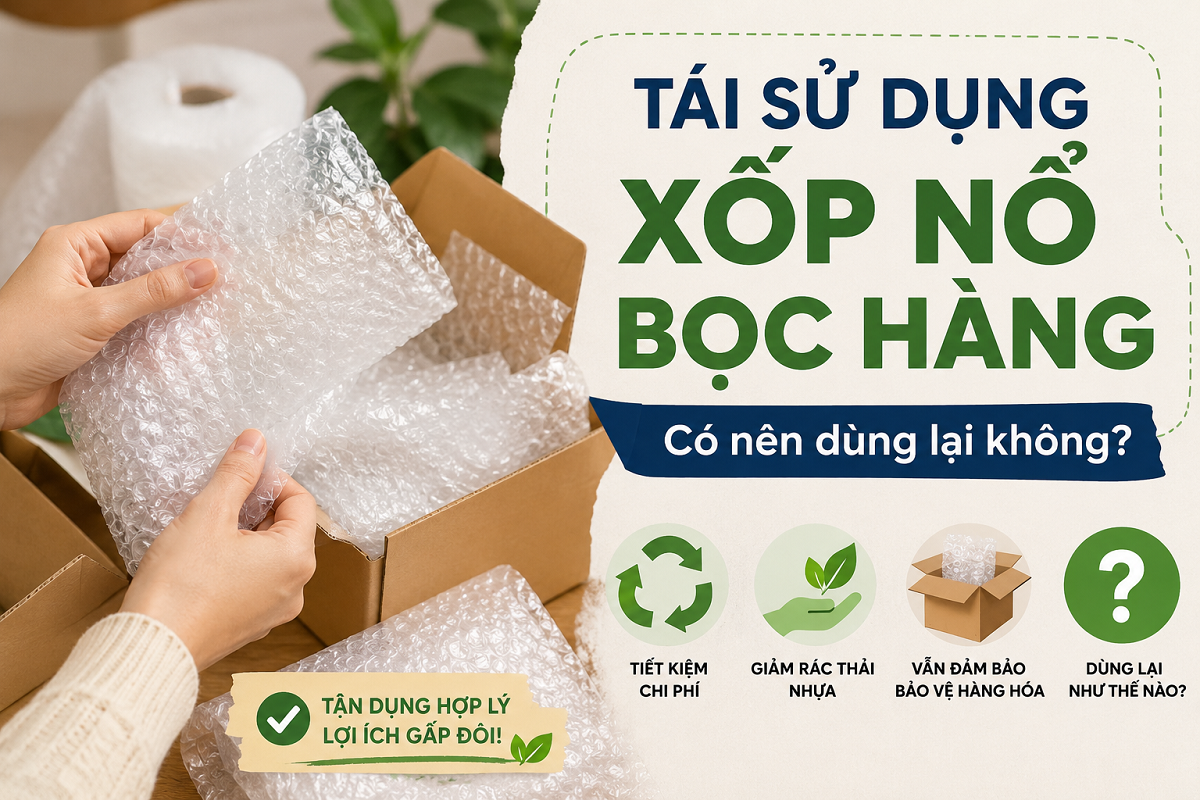 Tái sử dụng xốp nổ bọc hàng Có nên dùng lại không