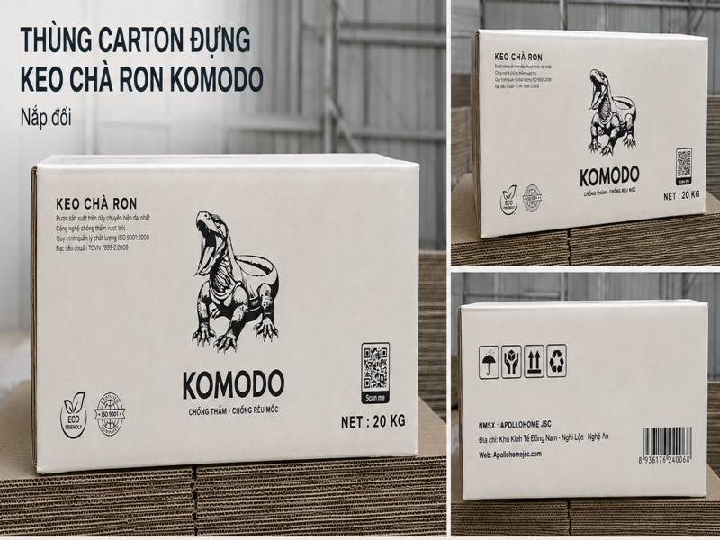 Thùng carton đựng keo chà ron Komodo