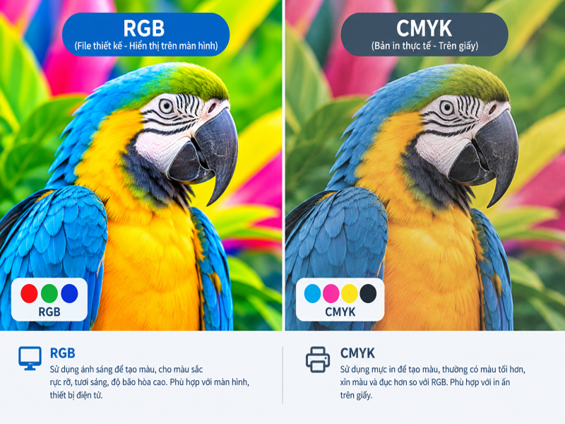 Ảnh so sánh RGB vs. CMYK