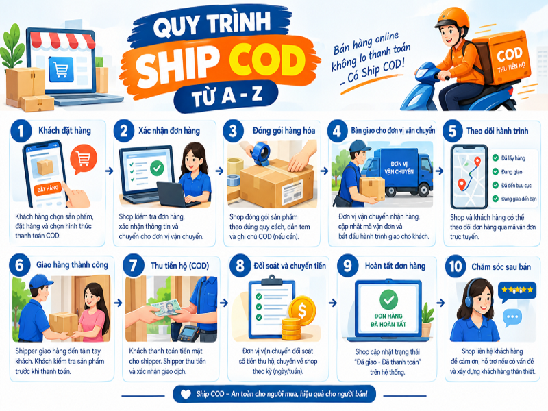 Quy trình Ship COD từ A - Z