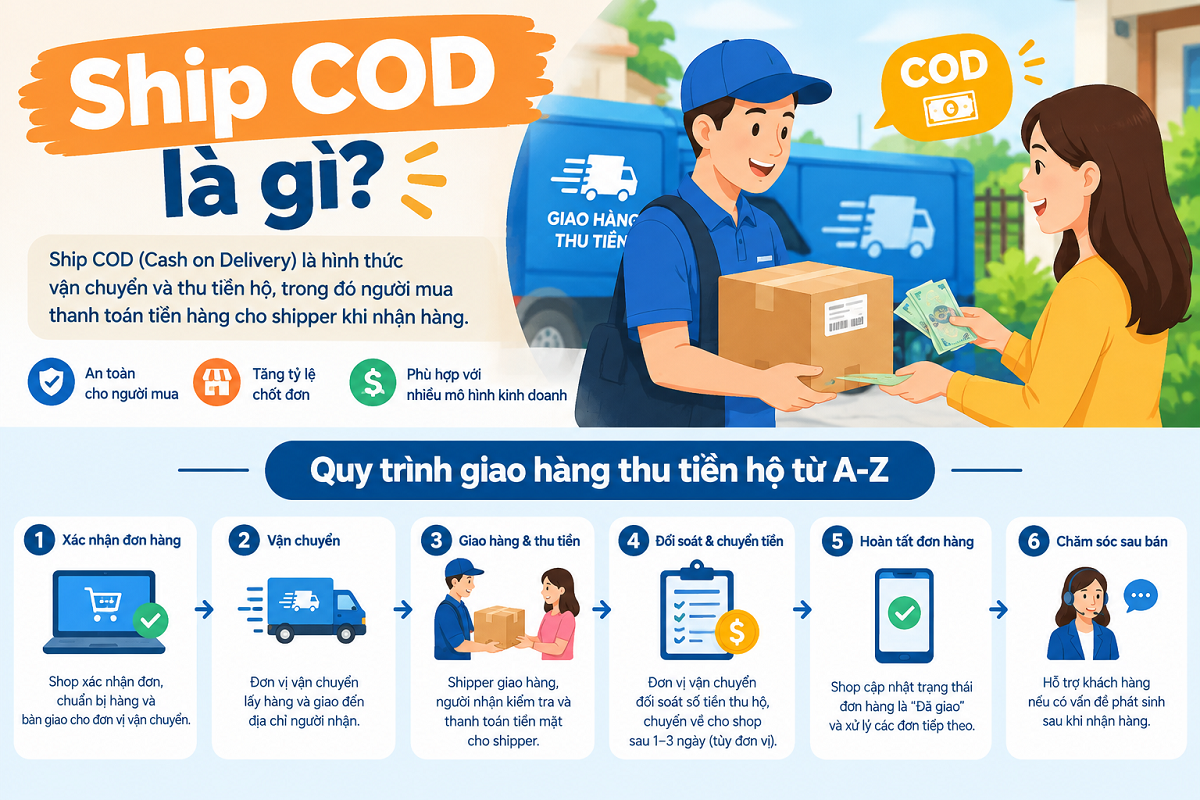 Ship COD là gì? Quy trình giao hàng thu tiền hộ từ A-Z