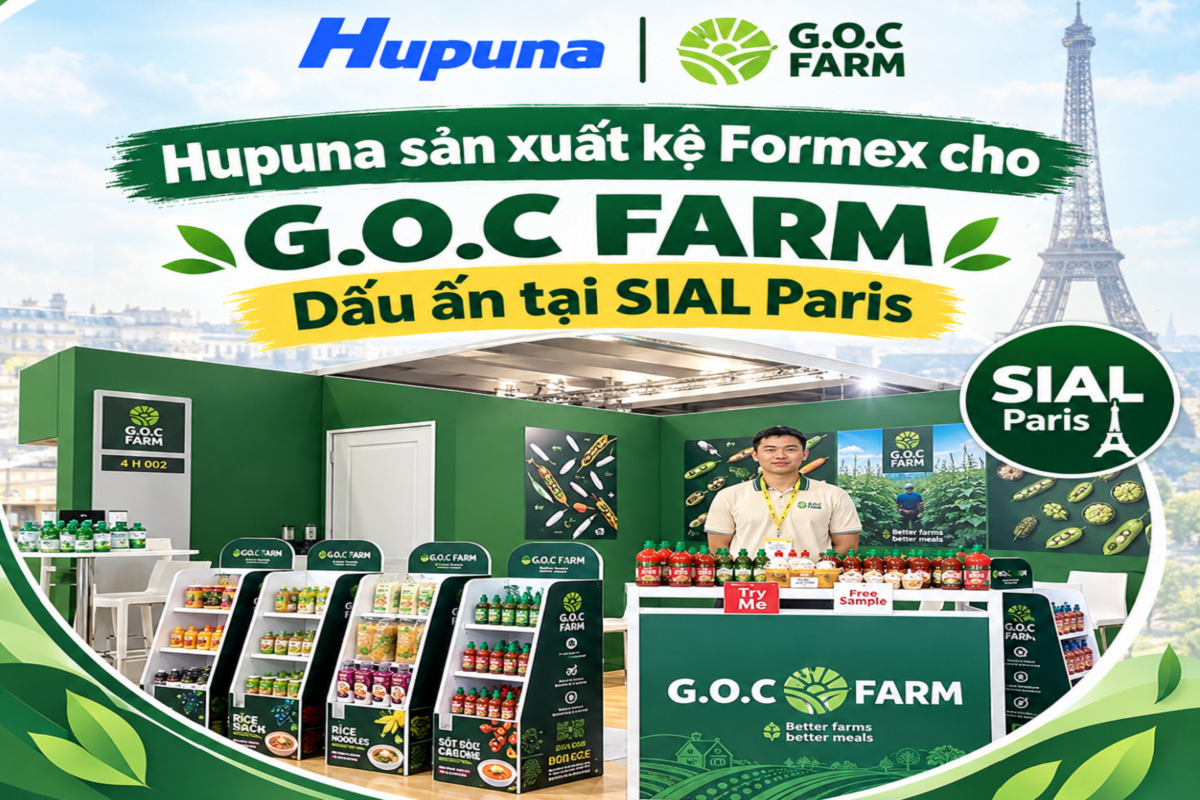 Hupuna sản xuất kệ Formex cho G.O.C FARM – Dấu ấn tại SIAL Paris