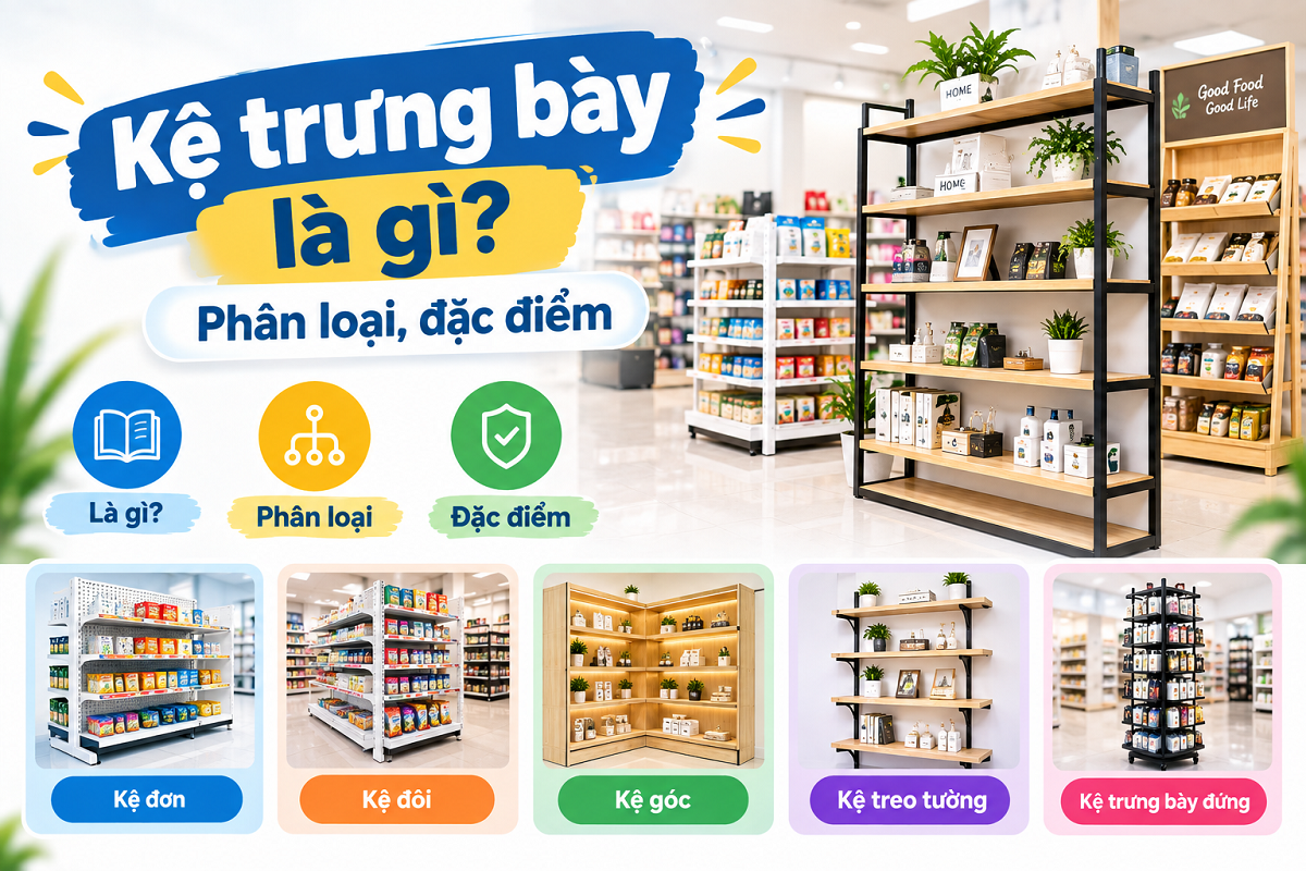 Kệ trưng bày là gì? Phân loại, đặc điểm