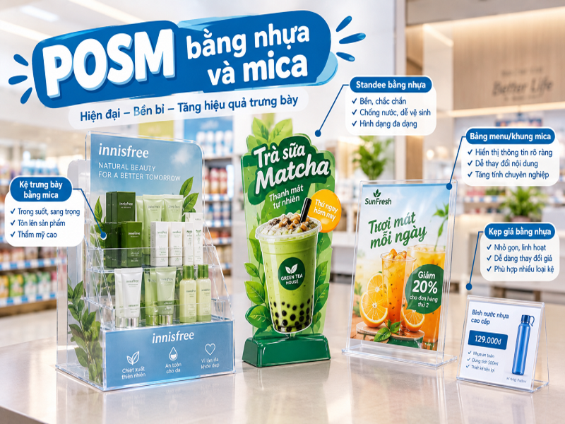 POSM bằng nhựa và mica
