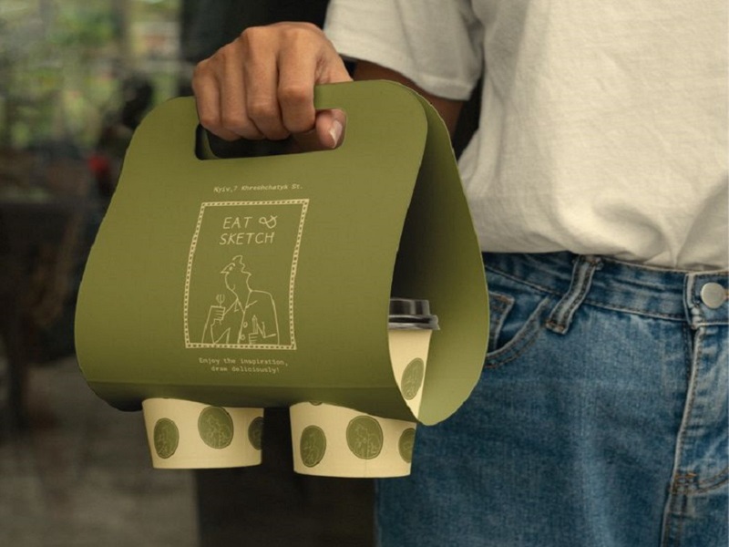 Quai xách ly giấy màu xanh olive