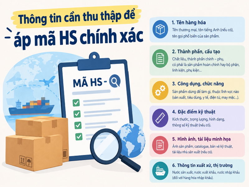 Thông tin cần thu thập để áp mã HS chính xác