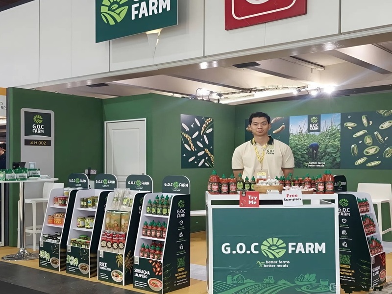 Toàn cảnh gian hàng & các kệ trưng bày của G.O.C FARM tại SIAL Paris 2026