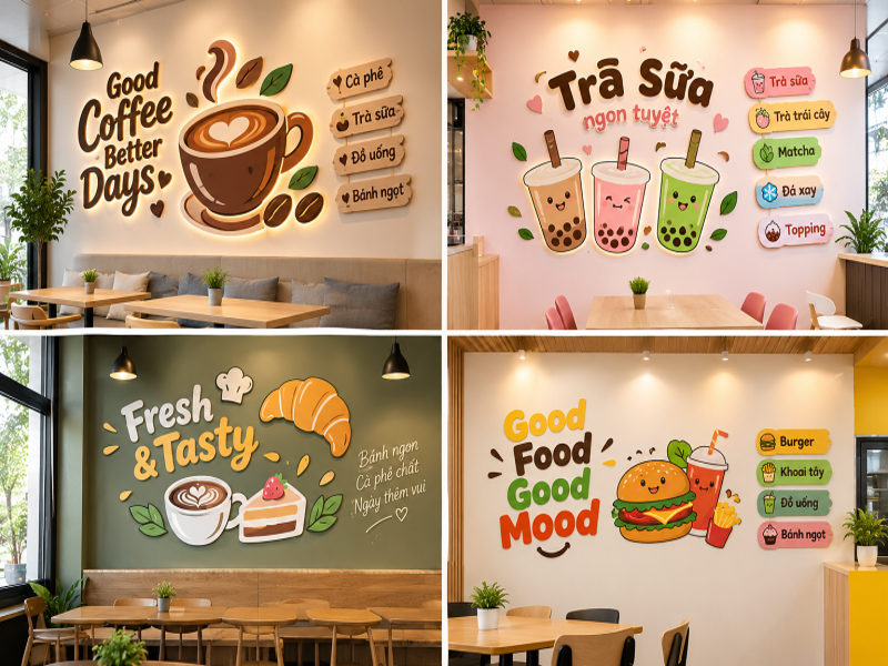 Tranh Formex trang trí quán cafe, trà sữa, F&B